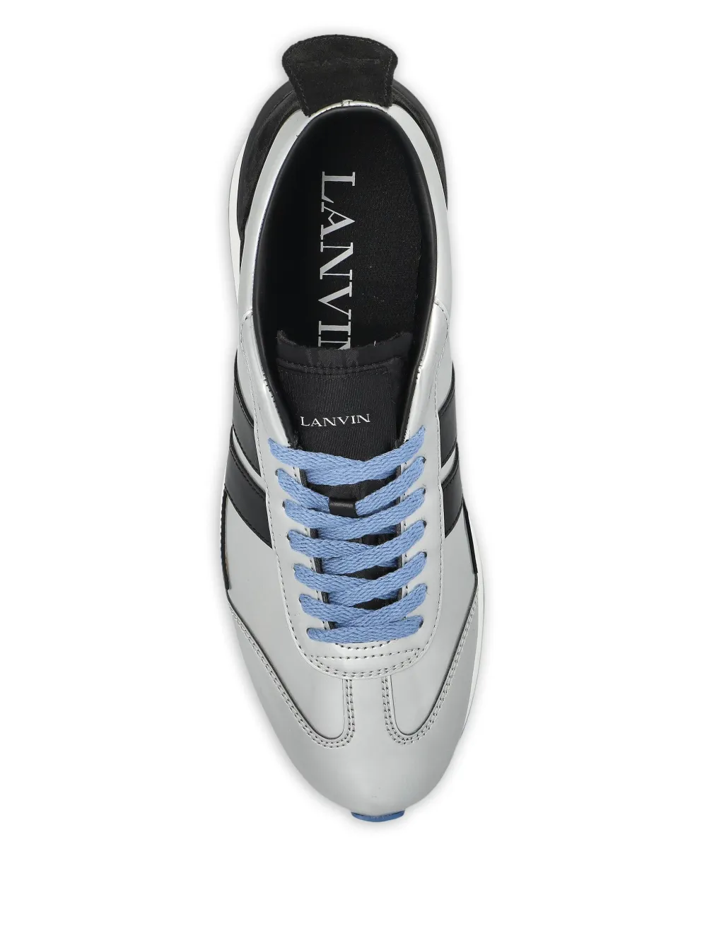  Lanvin Logo Stripe Sneakers - Silver 