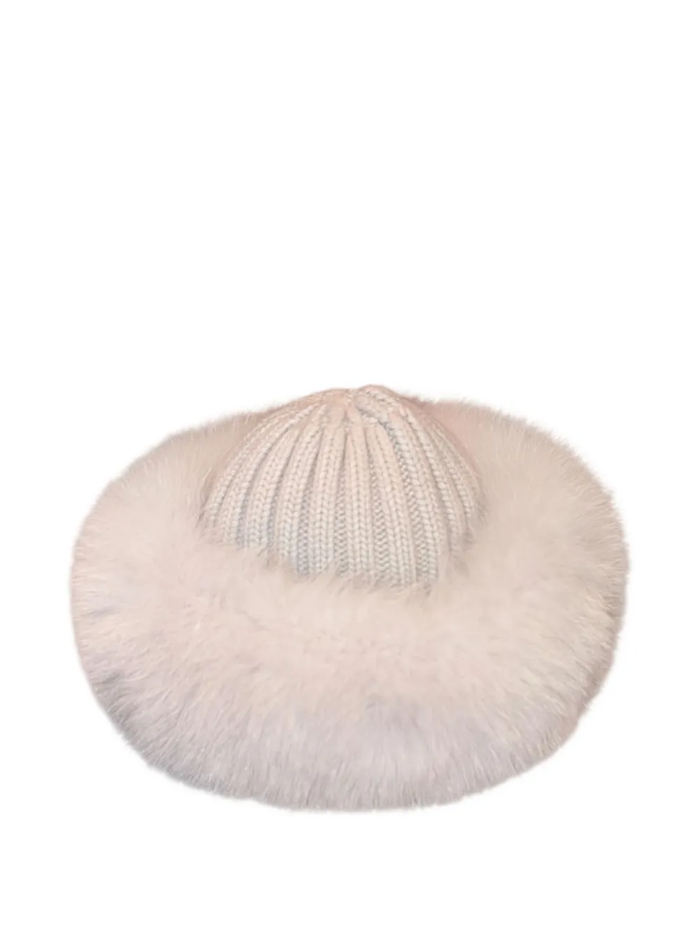 Nima 1708 Ribbed Fur Hat In Neutral