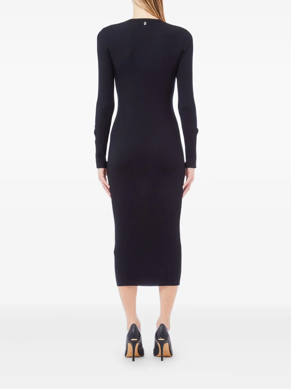 LIU JO sleeves-embellished V-neck dress - Zwart