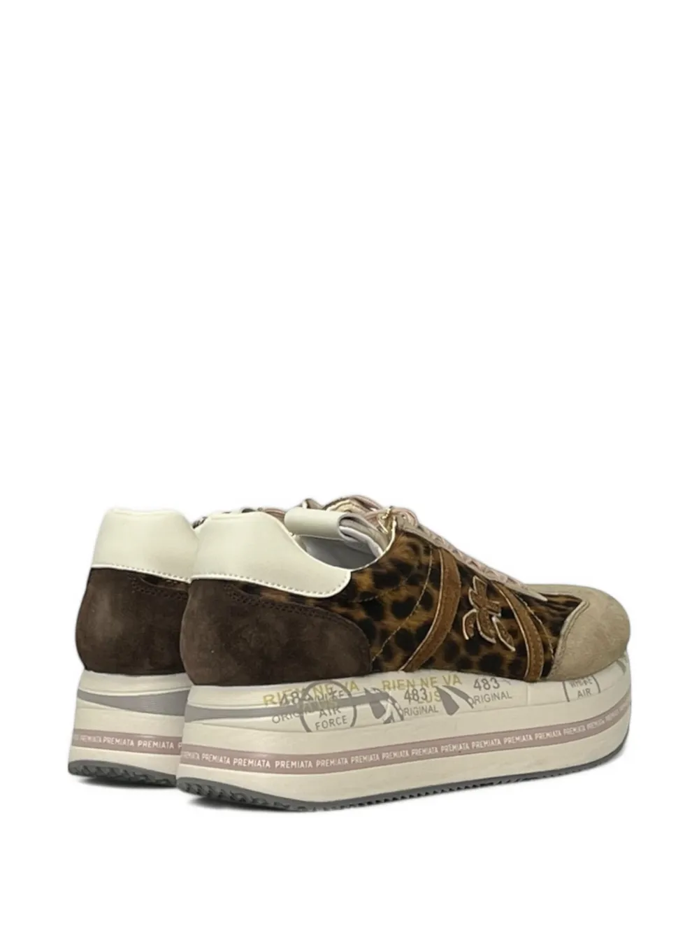 Premiata Beth leopard-print platform sneakers Bruin