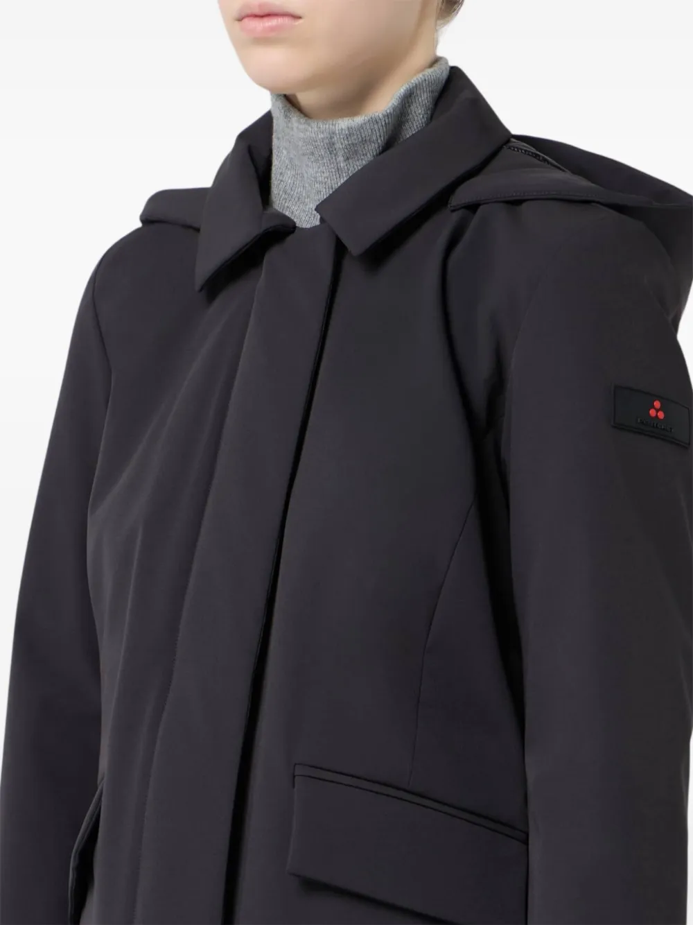 Peuterey Telia Ta 02 Hooded Pocket Coat In Black