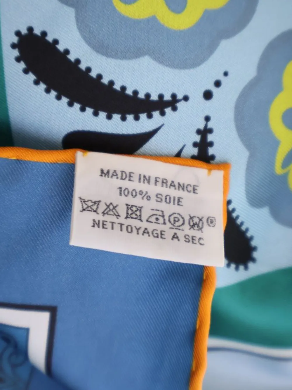 Pre-owned Hermes 2010-2025 Guepards Bandana Double Face Silk Scarf Scarves In Blue