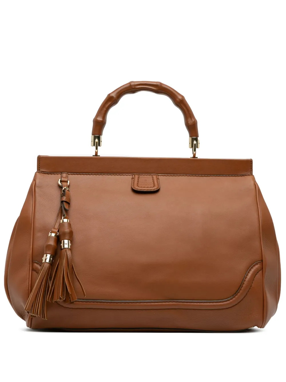 Gucci Pre-Owned 2016-2025 Medium Calfskin Bold Bamboo Top Handle handbag - Marrone