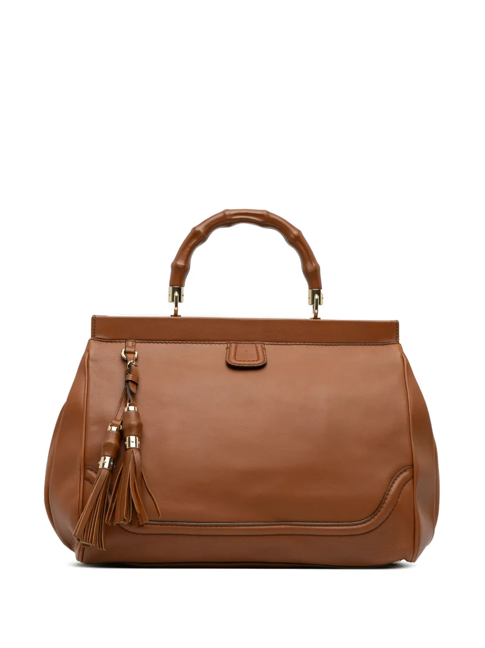 Gucci Pre-Owned 2016-2025 ミディアム カーフスキン ボールド バンブー トップハンドル ハンドバッグ - ブラウン