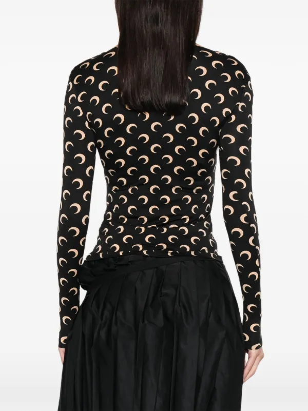 Marine Serre プリント トップ | ブラック | FARFETCH JP