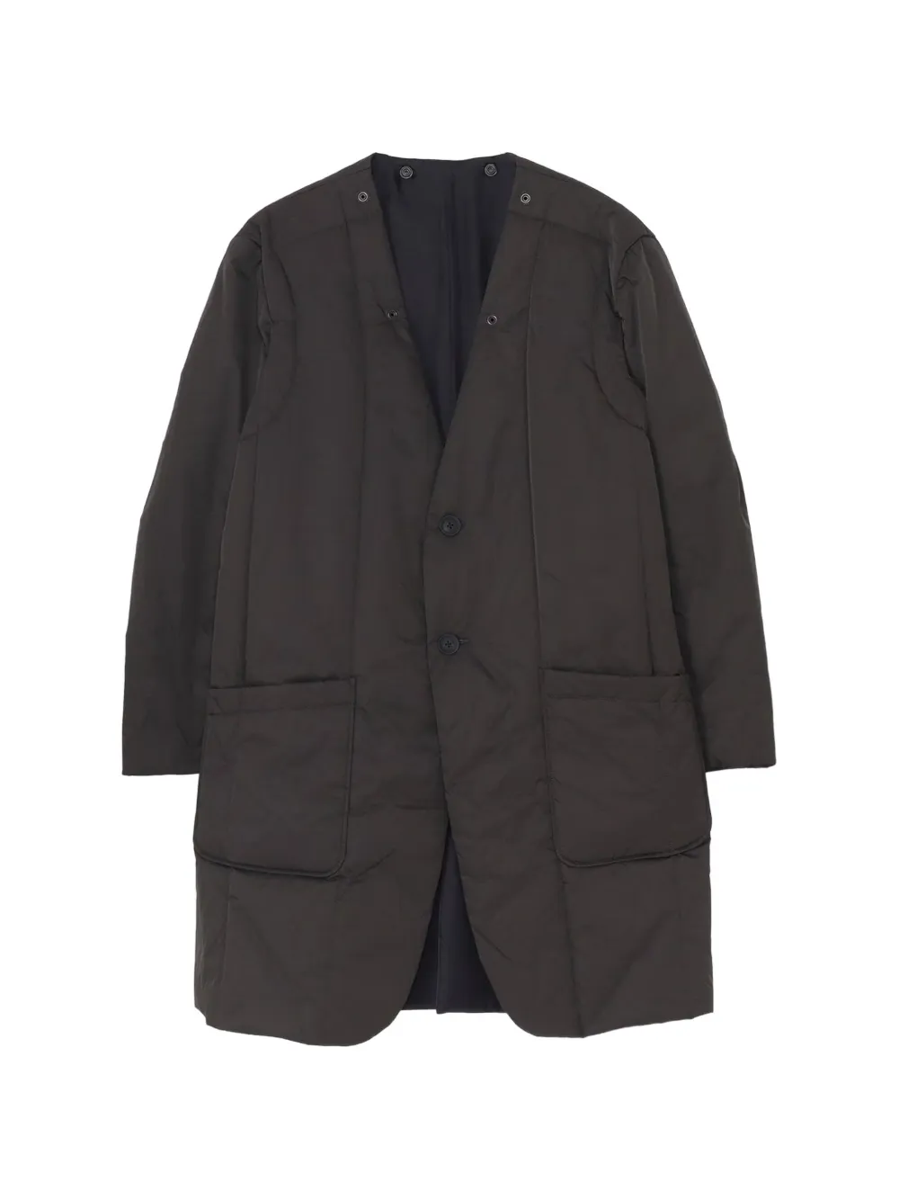 Yohji Yamamoto reversible button-fastening coat - Neutrals