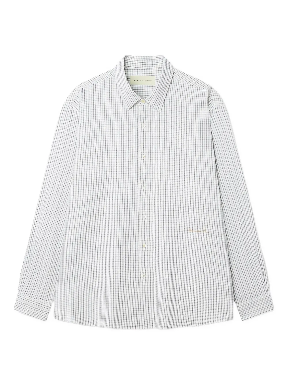 Man On The Boon. Check Pattern Shirt In White