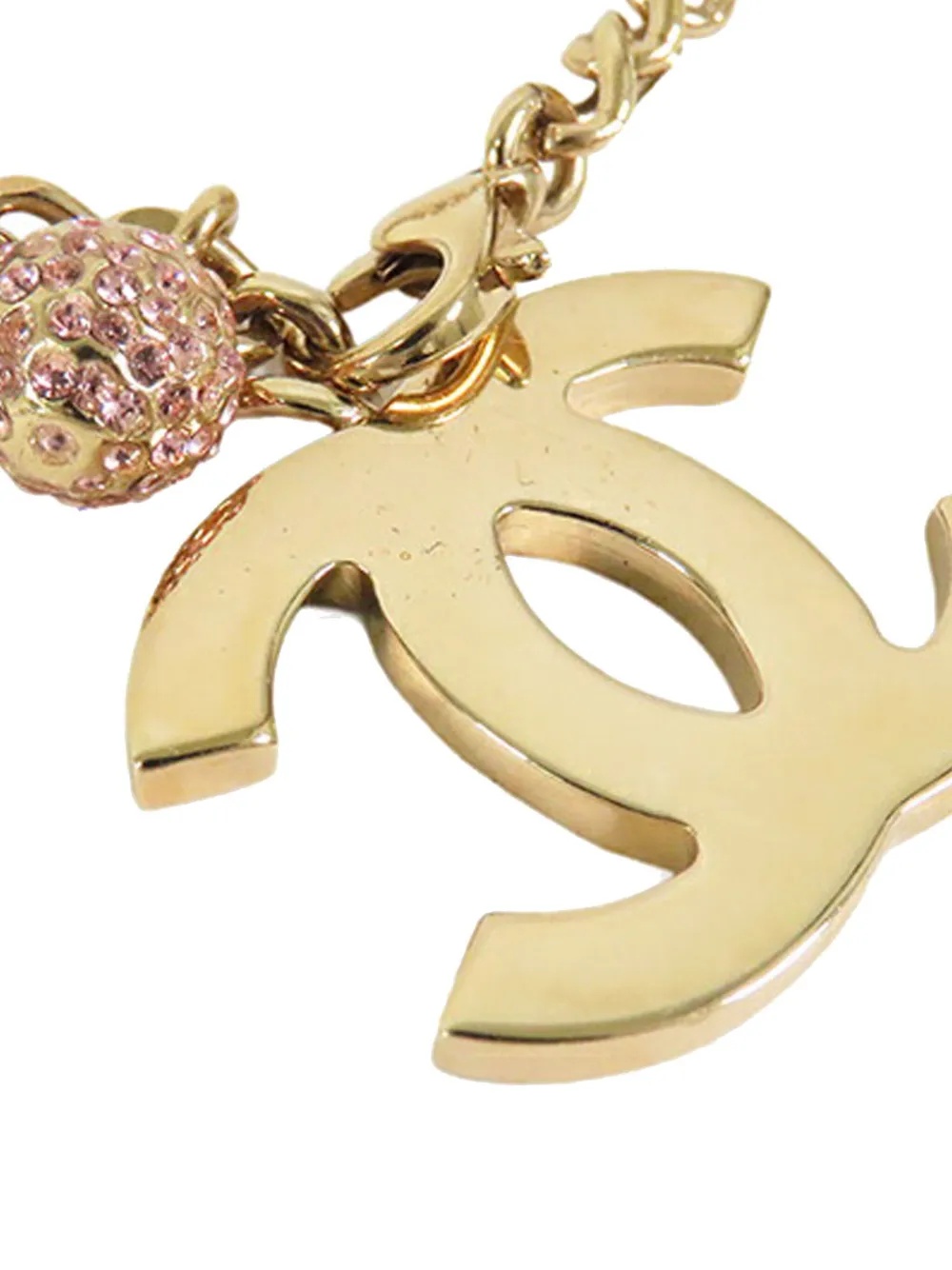 2002 Gold Plated Cc Rhinestones Charm Bracelet Costume Bracelet