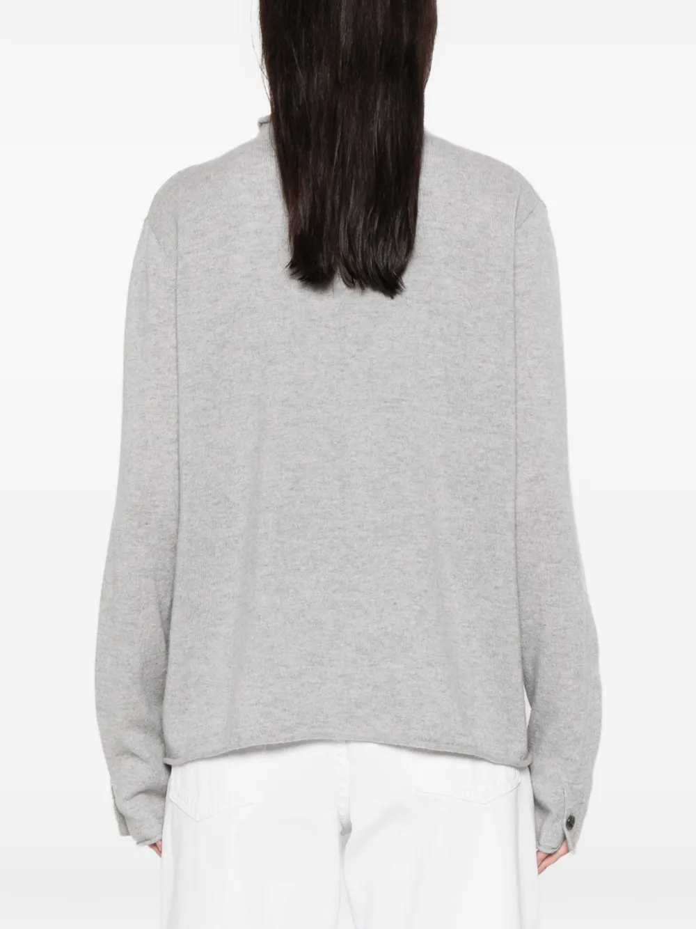 Lisa Yang Button Roll-neck Sweater In Gray