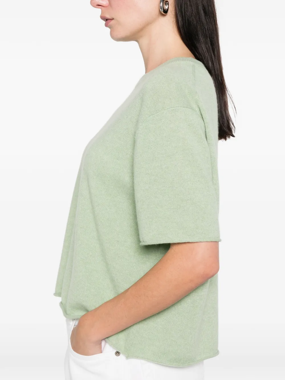 Lisa Yang Short-sleeve Sweater In Green