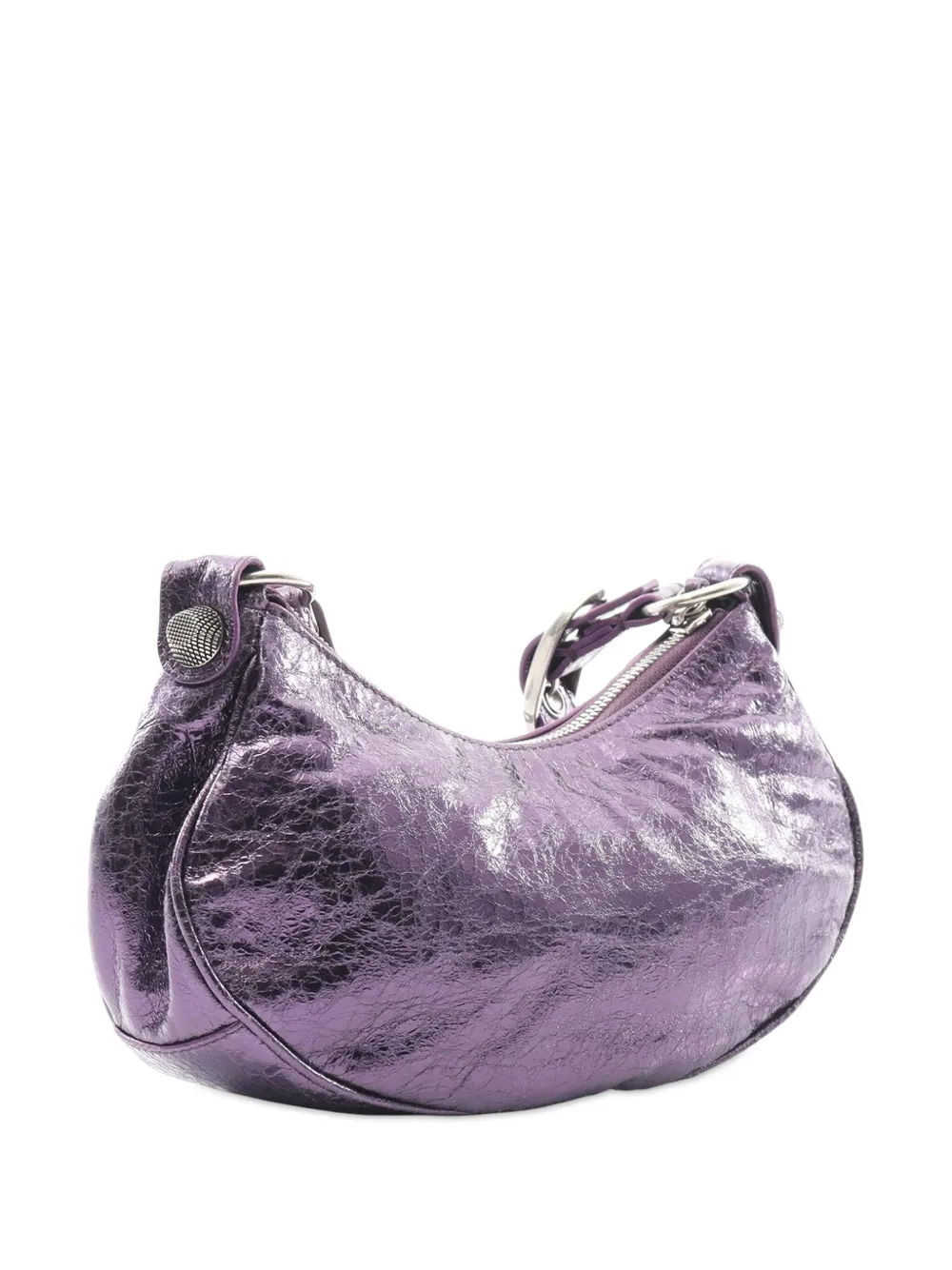 BALENCIAGA Pre-owned 2010-2025 Lambskin Le Cagole Xs Shoulder Bag In Purple