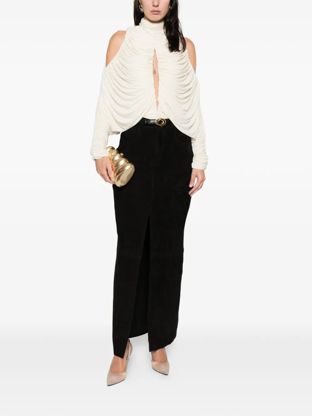 FRANCESCO MURANO Ruched Keyhole top | Blouses | Image 2
