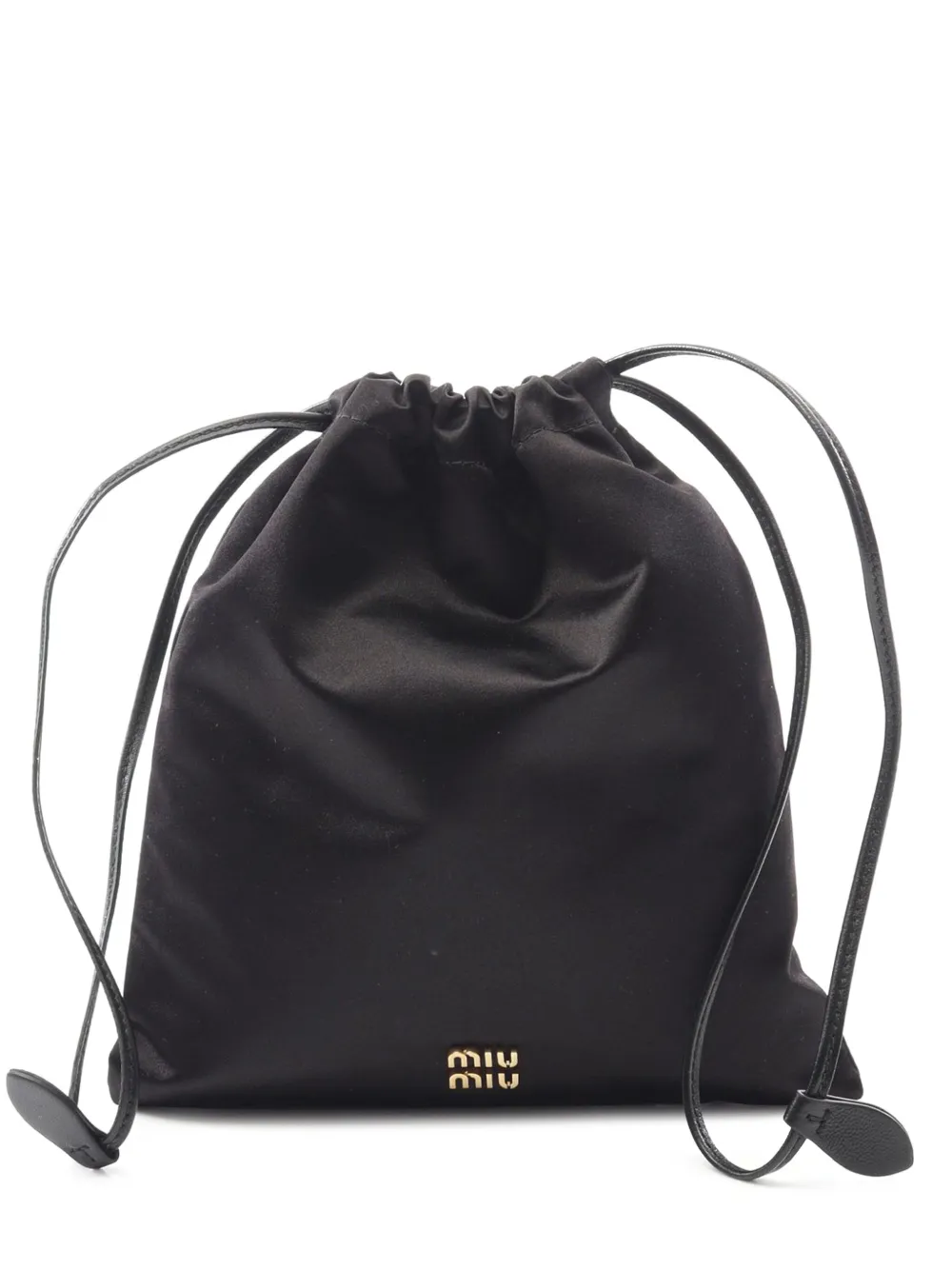 Pre-owned Miu Miu 2010-2025 Nylon Duchesse Pouch In Black
