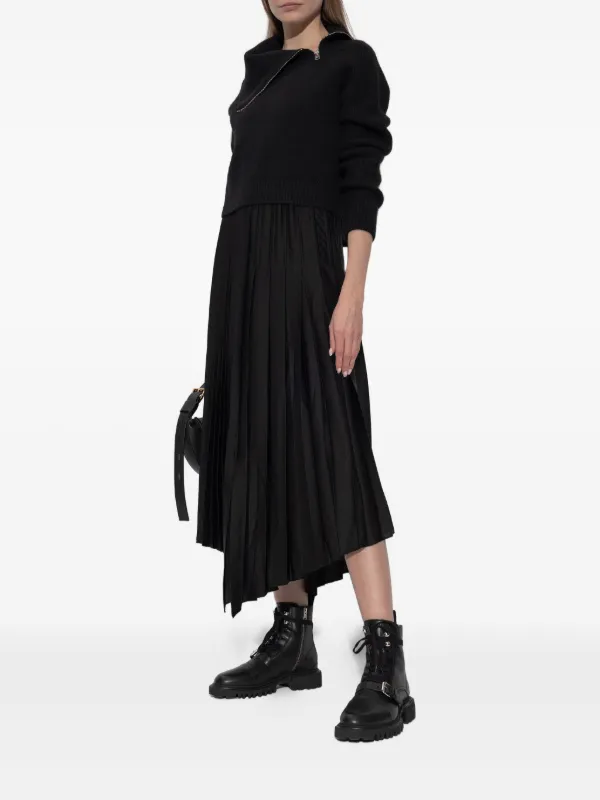 allsaints pleated dress Vittoria 2-In-1 Pleated Midi Dress Fawn Brown