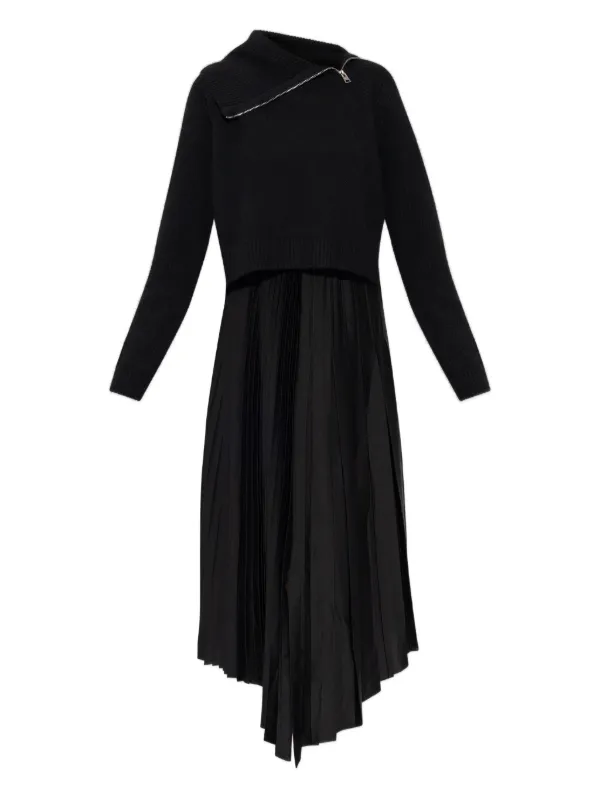allsaints pleated dress Spark 2-In-1 Pleated Maxi Dress Grey Marl/Silver