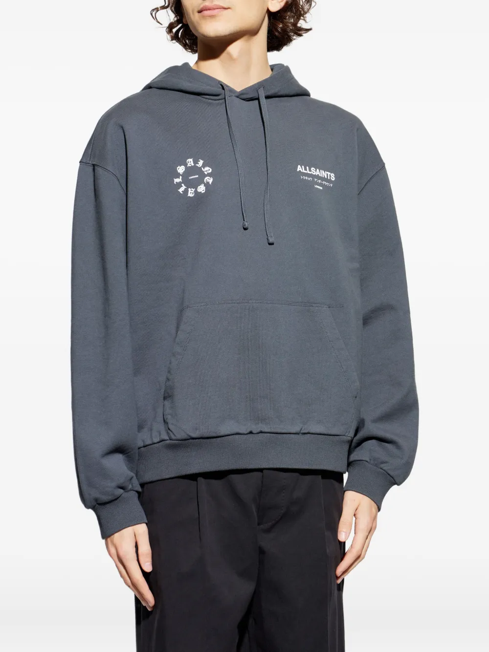 AllSaints Hoodie met grafische print Grijs