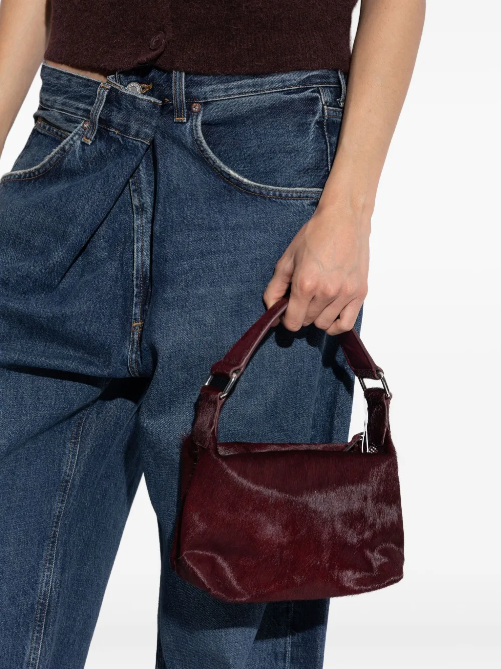 Samsoe & Samsoe Mini Salylo S Zip-fur Tote Bag In Red