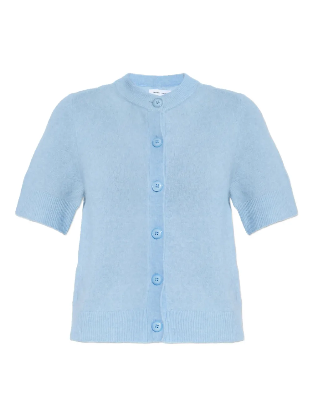 Samsoe & Samsoe Sanoura Button Short-sleeve Cardigan In Blue