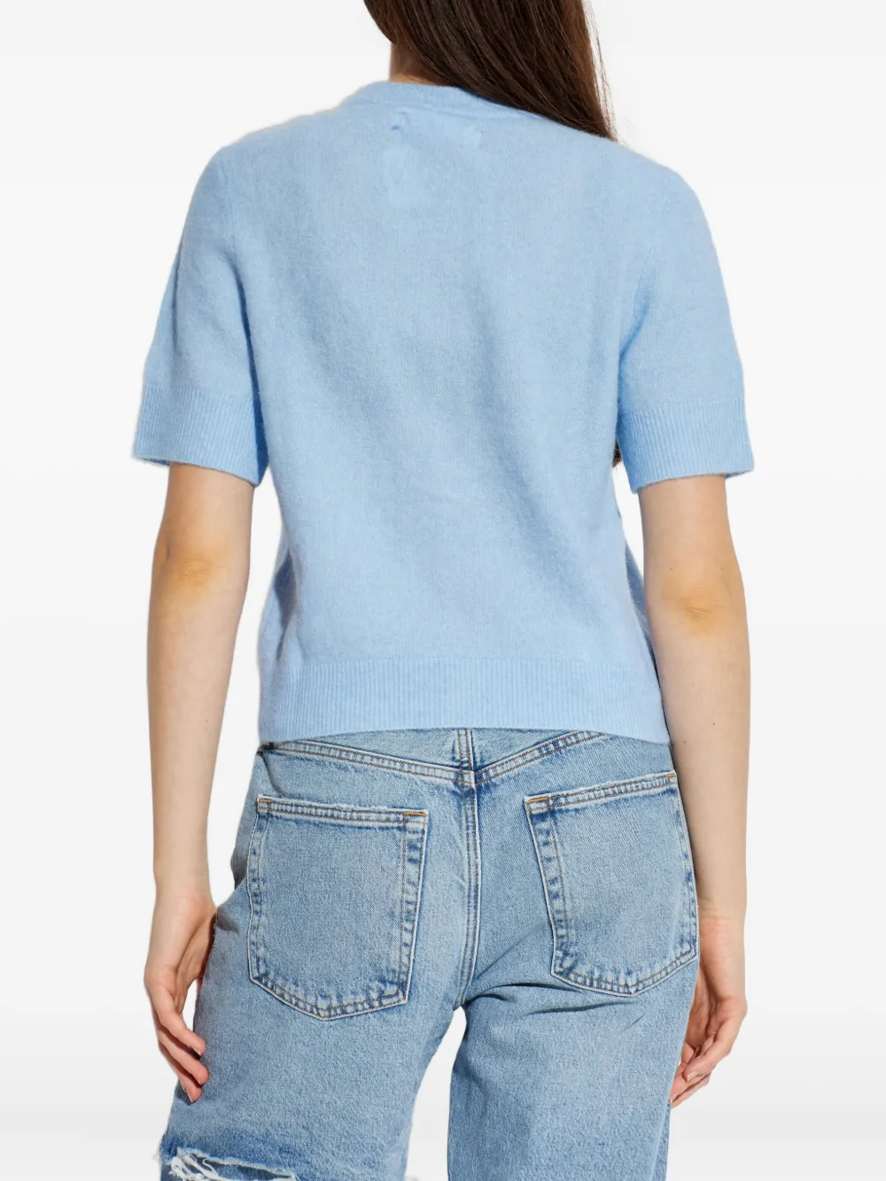 Samsoe & Samsoe Sanoura Button Short-sleeve Cardigan In Blue