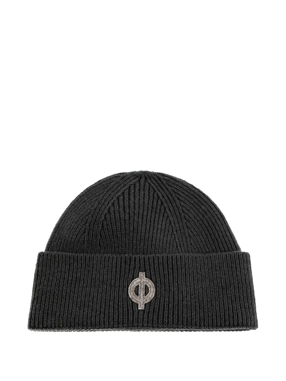 SAMSOE SAMSOE logo-patch ribbed beanie hat | Green | Image 1