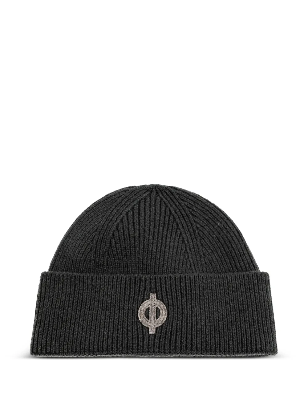 SAMSOE SAMSOE logo-patch ribbed beanie hat | Green | Image 1