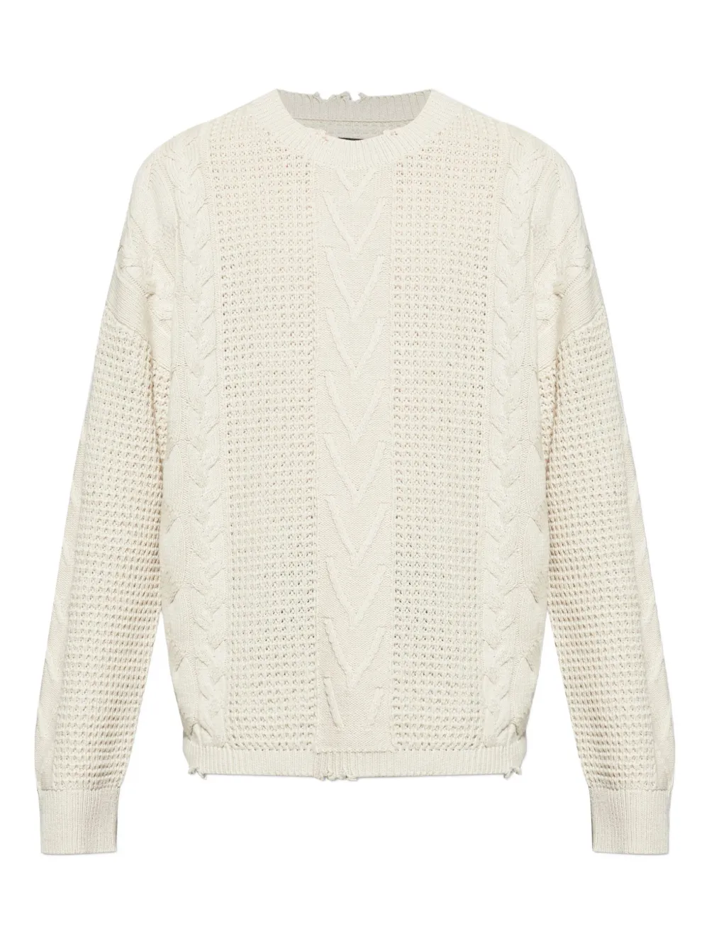 AllSaints Tenter frayed-detailing sweater | White | Image 1