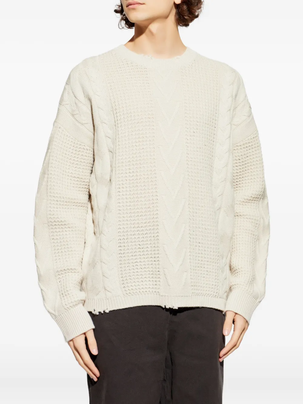  Allsaints Tenter Frayed-detailing Sweater - White 
