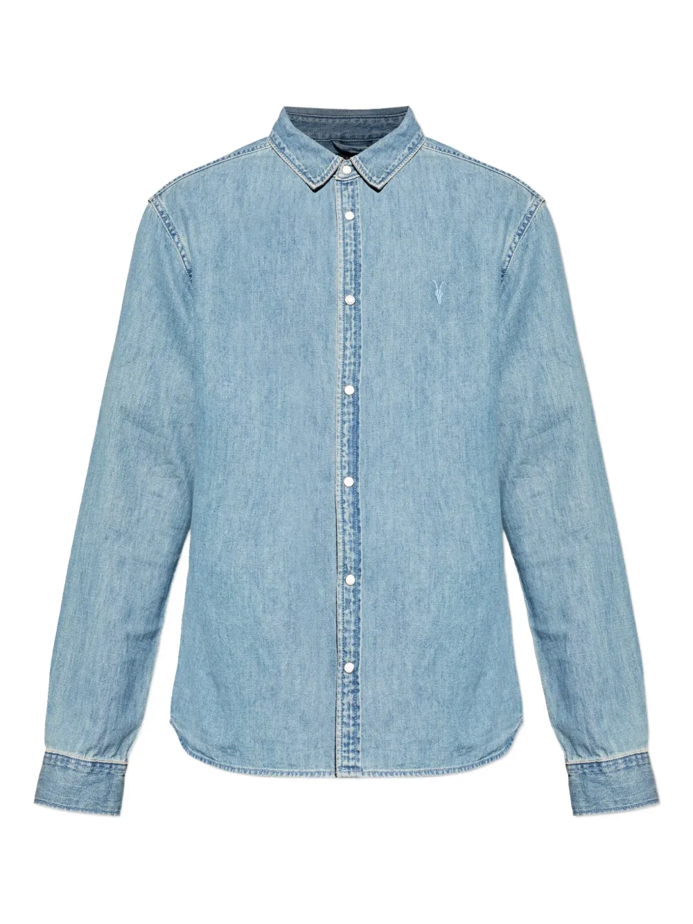 AllSaints Gleason Ramskull denim shirt | Blue | Image 1