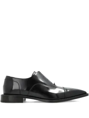 Giorgio Armani エナメルレザー レースアップシューズ | ブラック
