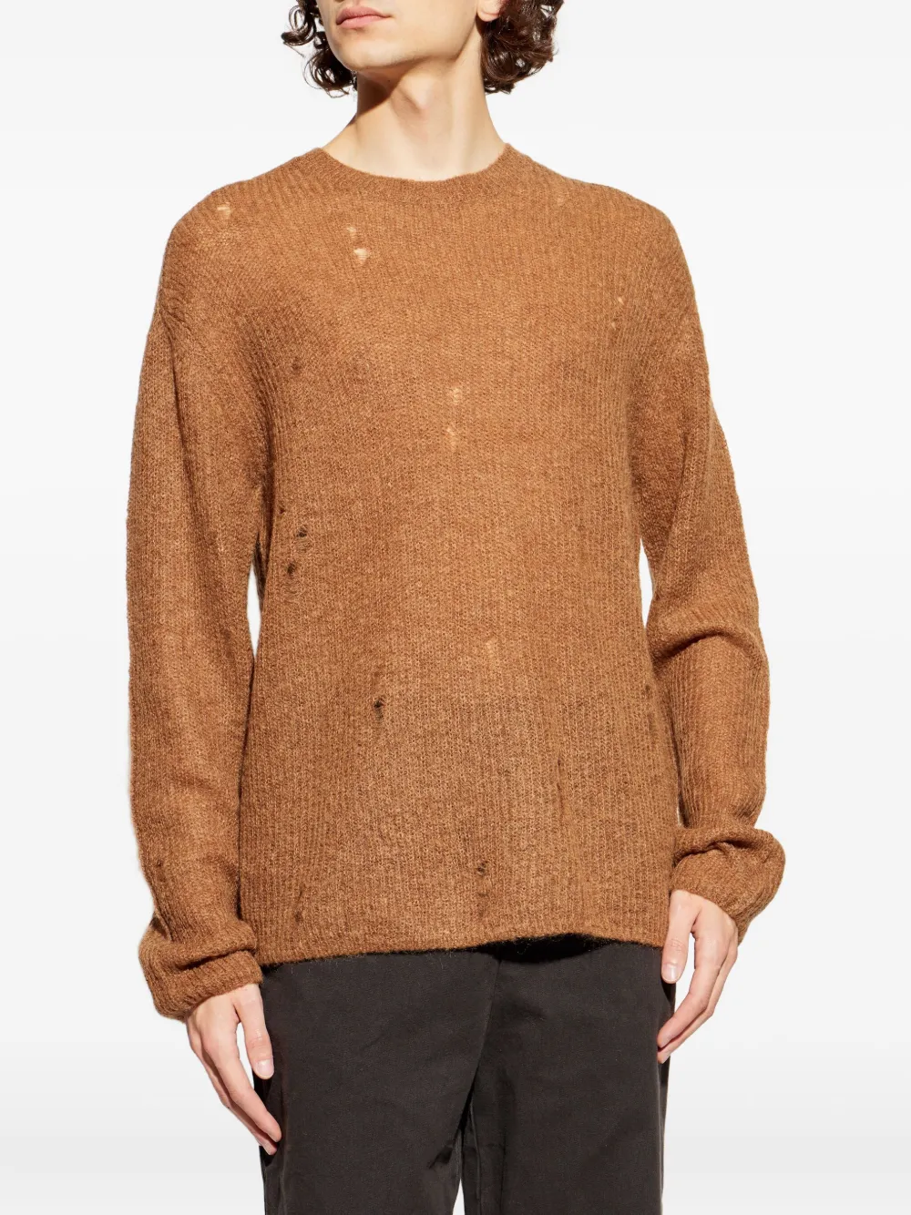  Allsaints Edgin Distressed Sweater - Brown 
