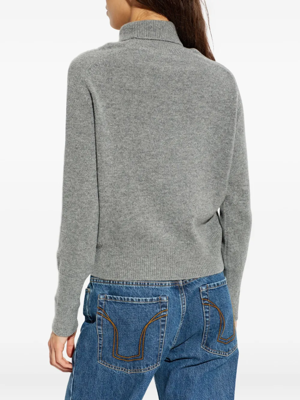 Victoria Beckham Roll-neck Logo-detailed Sweater In Multi