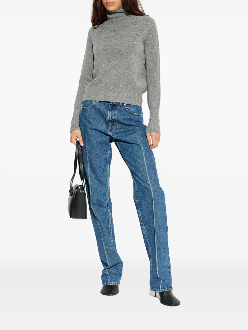 Victoria Beckham Roll-neck Logo-detailed Sweater In Multi