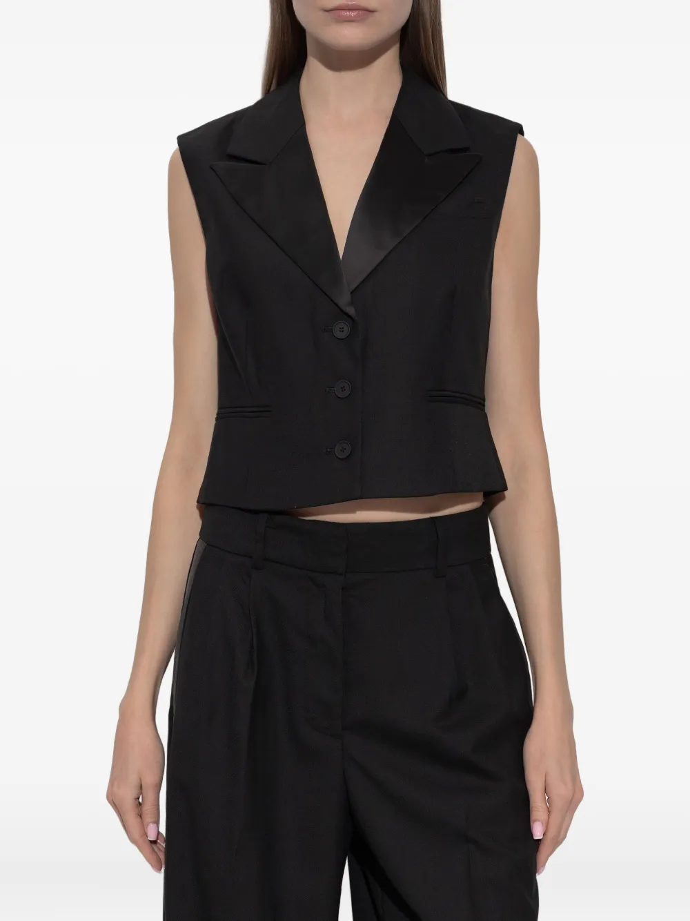 Allsaints Noa Buttoned Vest In Brown