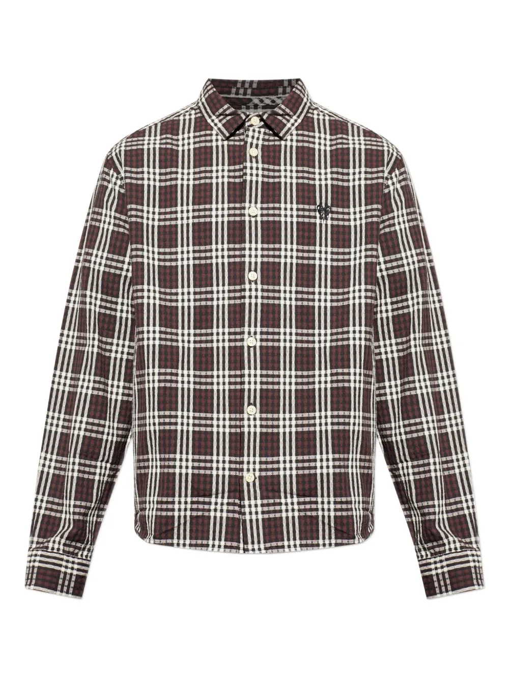AllSaints Santiago checked long-sleeve shirt | Brown | Image 1