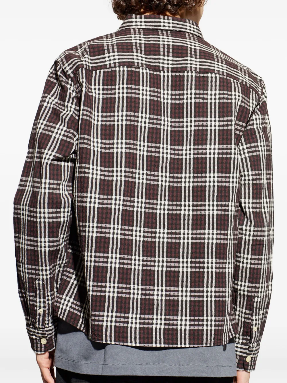 AllSaints Santiago geruit overhemd met lange mouwen Bruin