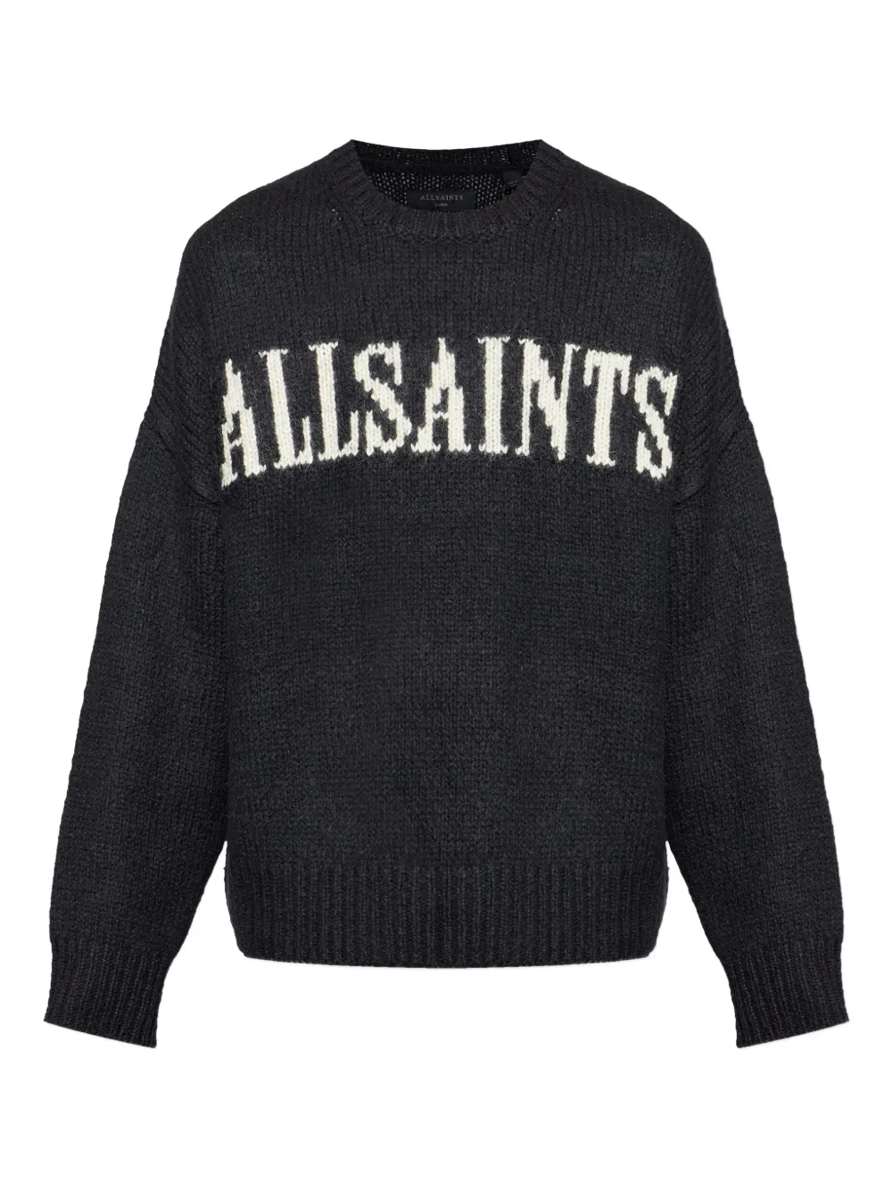 AllSaints Stokes logo-lettering crew-neck sweater | Black | Image 1