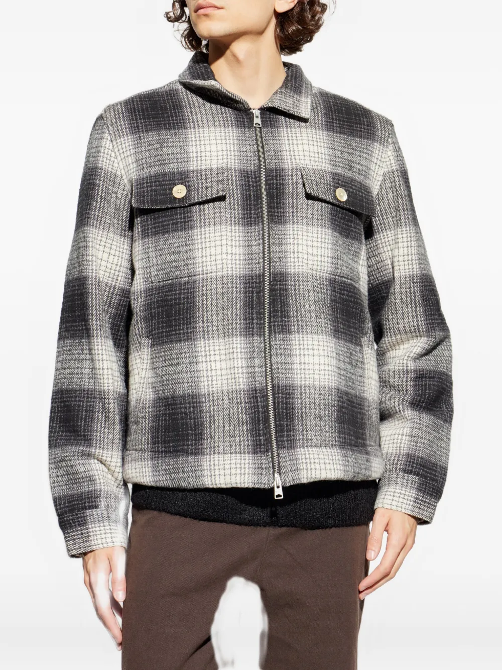  Allsaints Matheson Check-patterned Jacket - Black 
