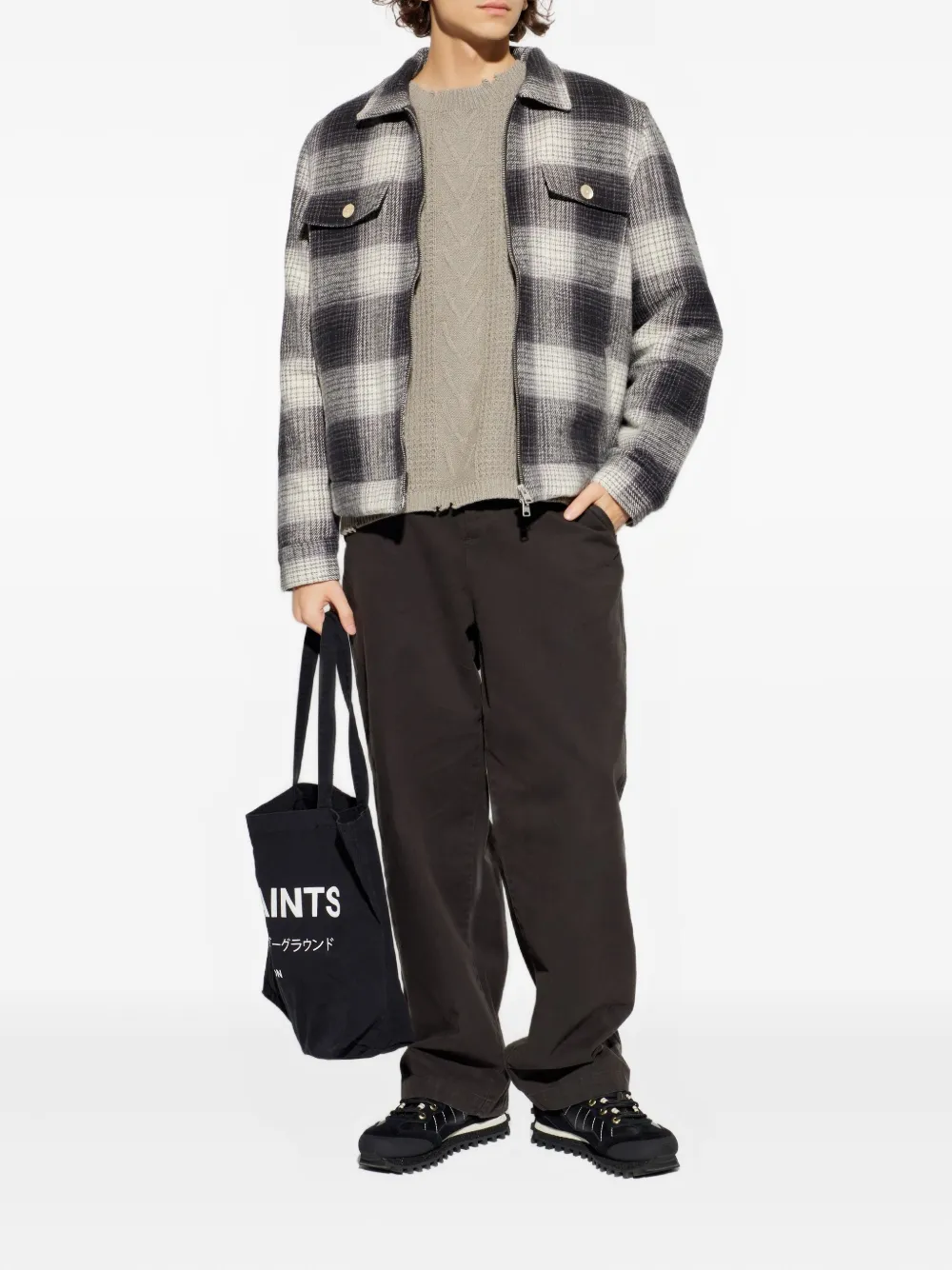 AllSaints Tenter trui met ronde hals - Bruin