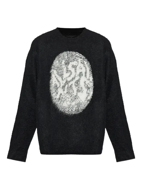 AllSaints graphic crew neck knitwear