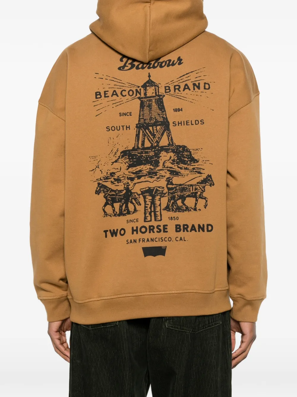 Barbour X Levi's Graphic-print Sweater In Brown