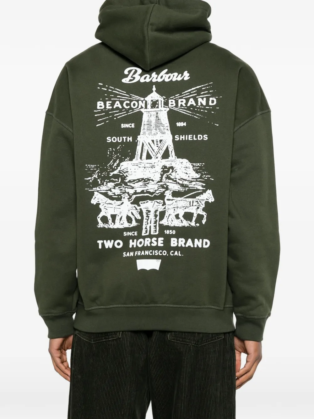 Barbour Hoodie met logo Groen
