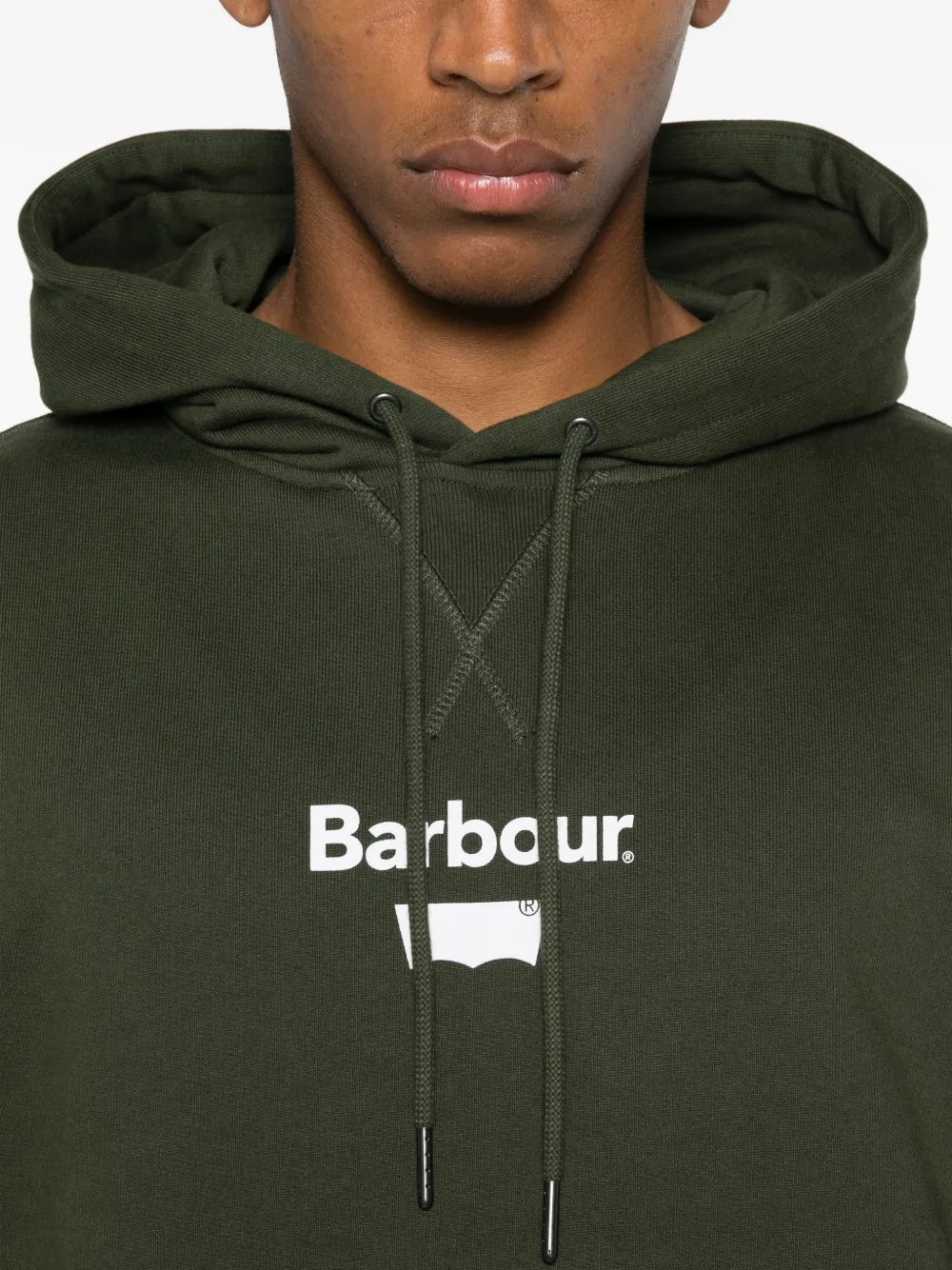 Barbour Hoodie met logo Groen
