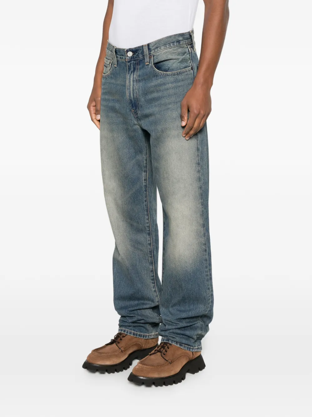 Barbour X Levi's Logo-patch Denim Trousers In Blue