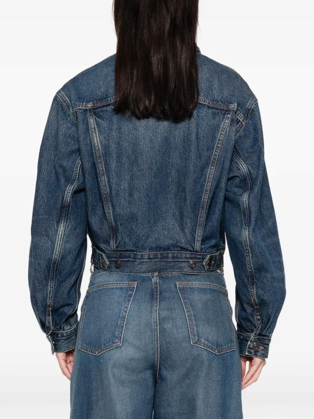 Frame Long-sleeved Denim Jacket In Blue