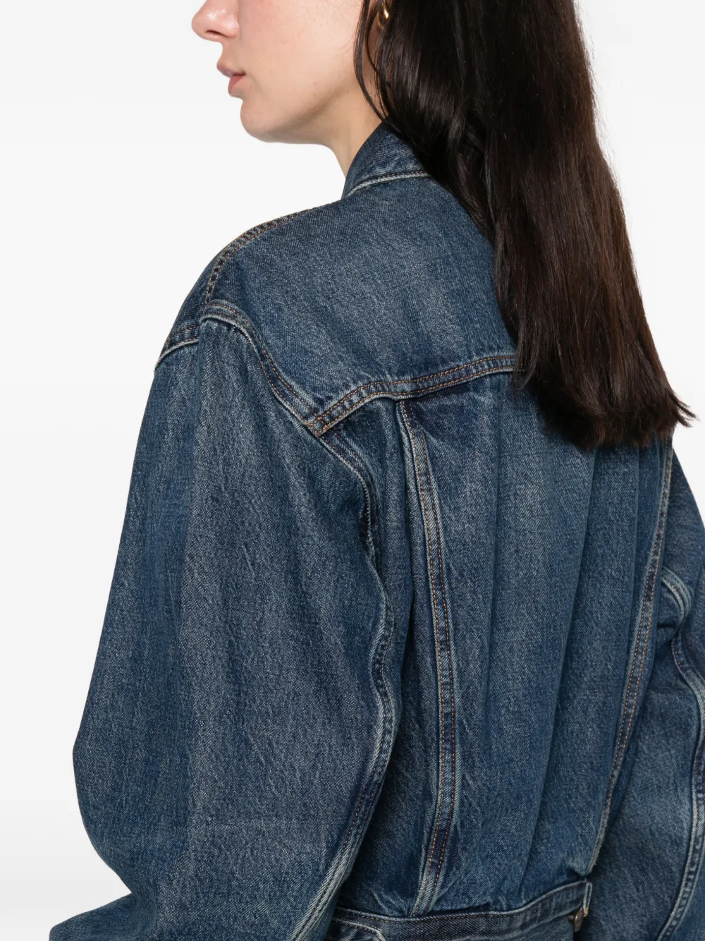 Frame Long-sleeved Denim Jacket In Blue