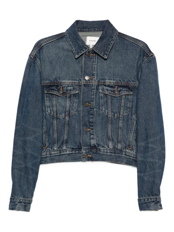 Frame Pocket Denim Jacket in Blue