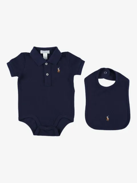 POLO RALPH LAUREN KIDS set de mameluco con logo bordado