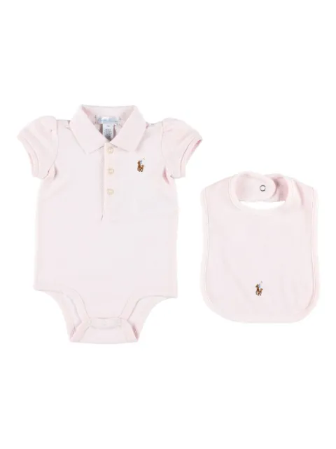 POLO RALPH LAUREN KIDS logo-embroidered babygrow set