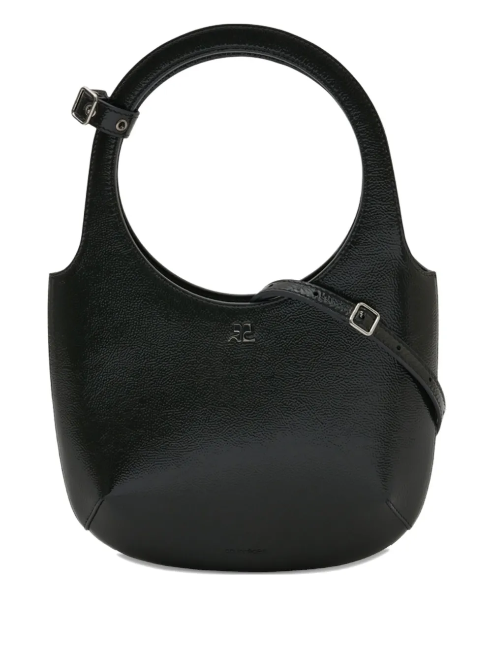 Courrèges Holy Naplack Zipped Tote Bag In Black