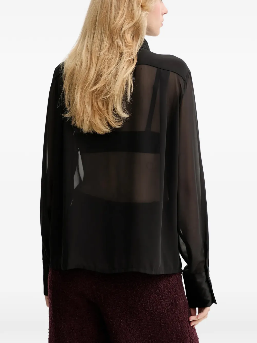  Gestuz Gzlynne Bow Sheer Blouse - Black 